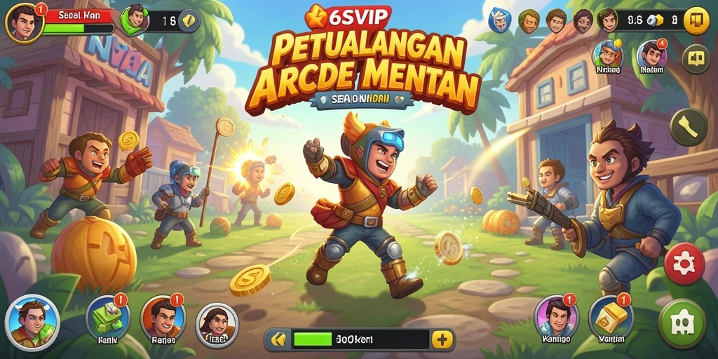Gameplay seru 6SVIP dengan tantangan Arcade yang menarik.