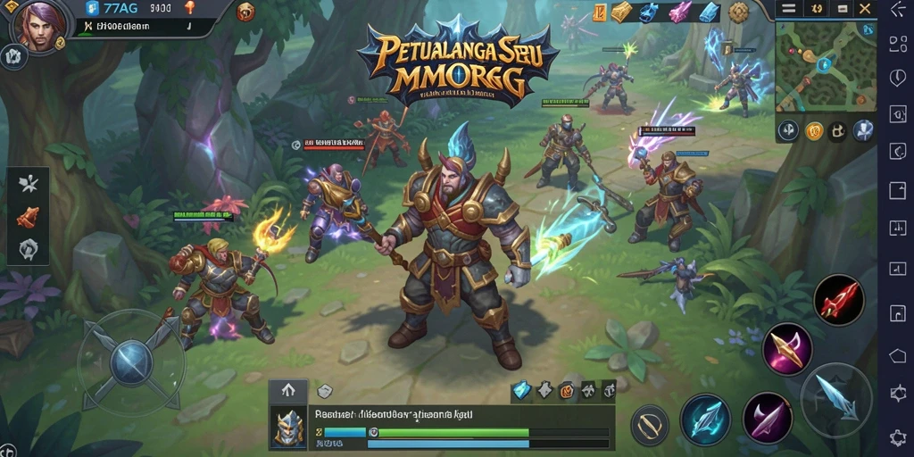 Screenshot gameplay <strong>77AG</strong> menampilkan aksi seru dalam pertempuran MMORPG.