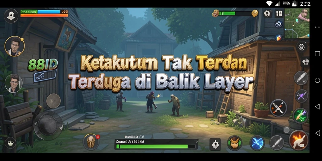 Screenshot menampilkan gameplay yang mencekam dan suasana yang menyeramkan.