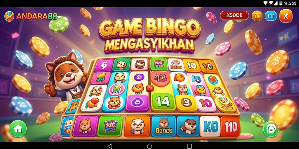 Tampilan gameplay Bingo di ANDARA88 yang penuh warna.