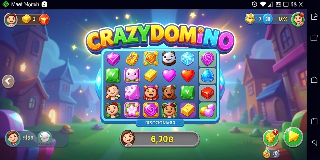 Tampilan seru gameplay CRAZYDOMINO dalam aksi Match-3.