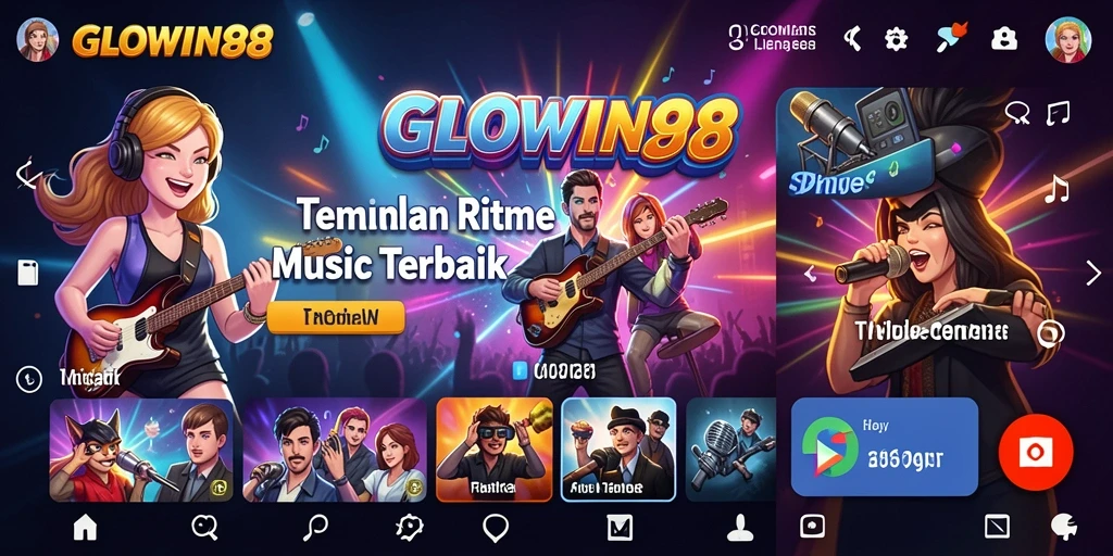 Screenshot gameplay GLOWIN88 menampilkan keseruan bermain musik.