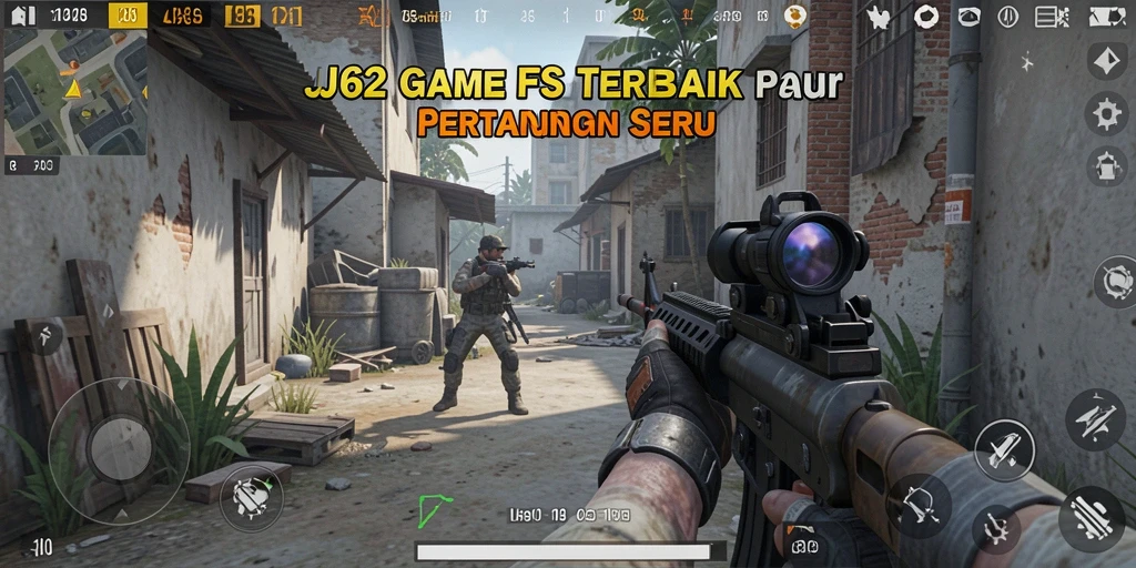 Screenshot JJ62 menunjukkan aksi pertempuran yang seru.