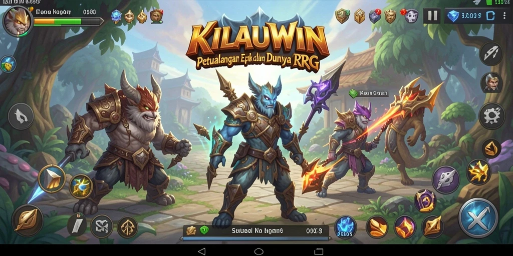 Screenshot gameplay KILAUWIN menampilkan aksi seru dalam pertempuran RPG.