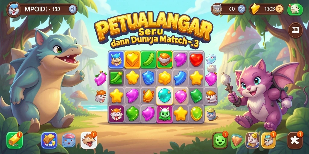 Tangkapan layar MPOID menampilkan gameplay seru permainan Match-3.