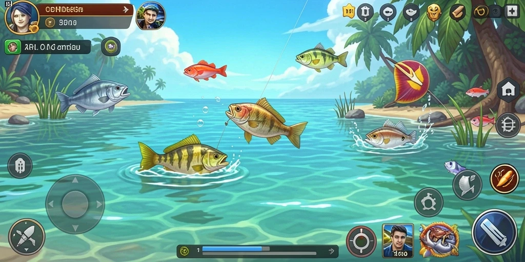 Tampilan gameplay ODDIGO dengan aksi memancing yang mendebarkan.