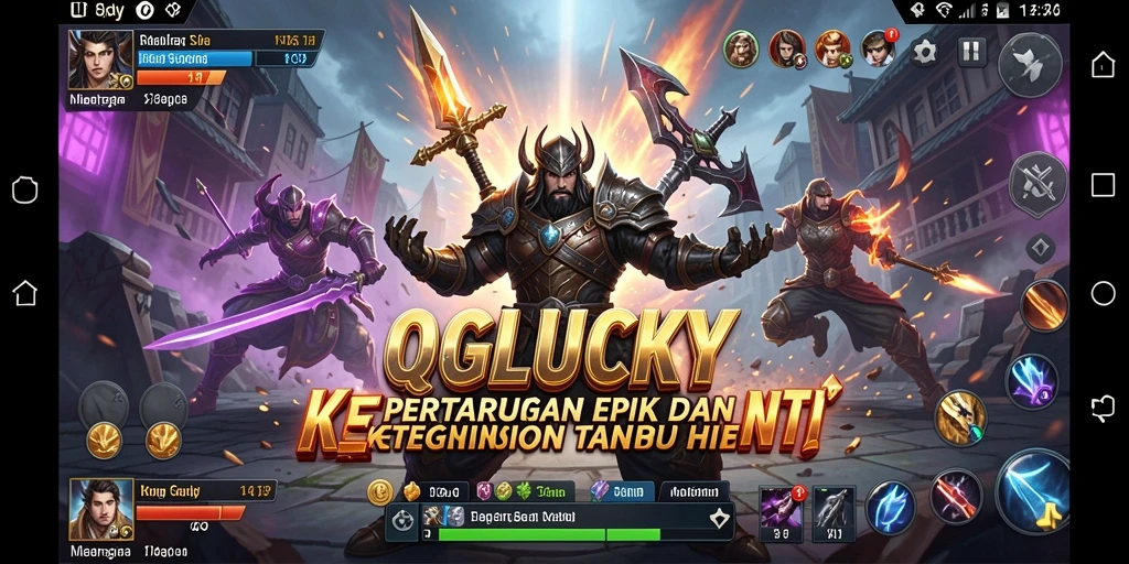 Tampilan gameplay QGLUCKY yang mendebarkan dan penuh aksi pertarungan.