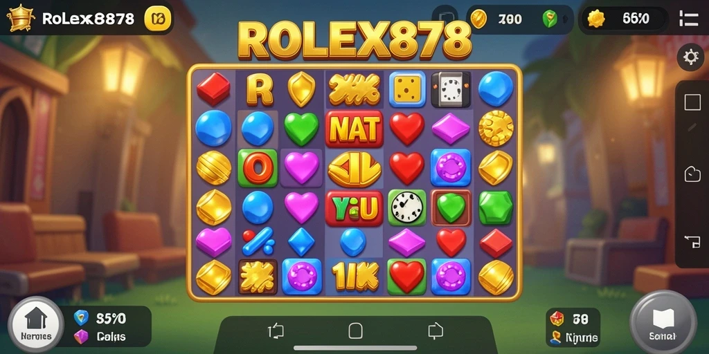 Tampilan gameplay menantang dengan permata warna-warni yang menarik.
