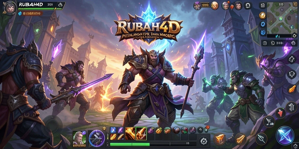 Tampilan gameplay epik dalam RUBAH4D, menjelajahi dunia fantasi yang luas.
